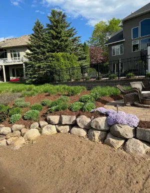 boulder retaining wall